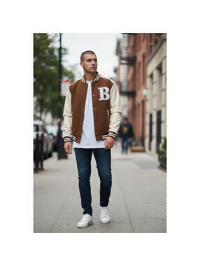 NWT Coofandy Men's Varsity  Baseball Jacket Letterman Size XXL